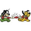 Pluto and Goofy machine embroidery design